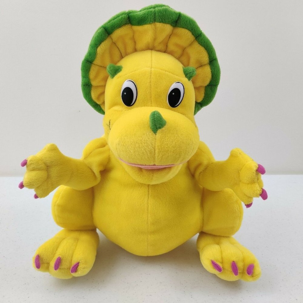 Scott Foresman Annie Yellow Dinosaur Hand Puppet Triceratops Plush - Picture 2 of 10
